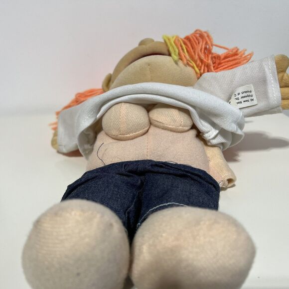 Sunny Toys 16” Orange Yarn Hair Girl White Top Glove Puppet Full Body Vintage - Picture 9 of 11